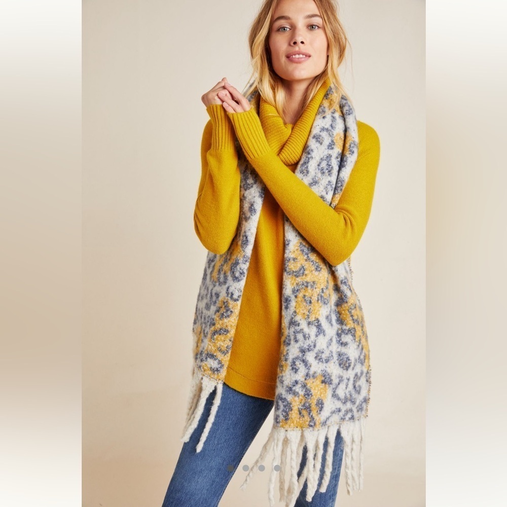 Anthropologie Georgia Cowl Neck Tunic Sweater in Mustard Gold - Size XL